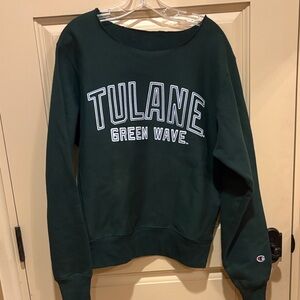 Champion Dark Green Tulane Green Wave Sweatshirt